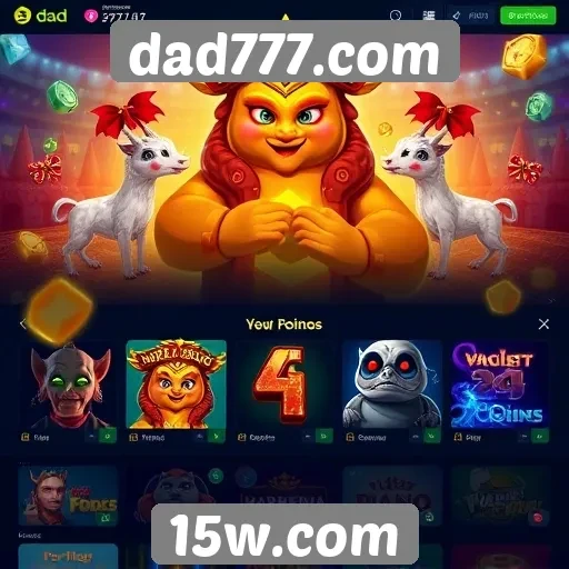 Variedade de jogos disponíveis no site dad777.com